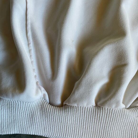 Vintage Fila Made in Italy Pockets Crewneck Sweatshirt 34 White Cream Geometric - Picture 6 of 16